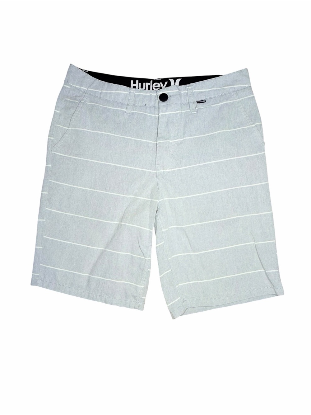 Hurley Light Blue Striped Walk Shorts Size 28 Beachy Coastal Casual